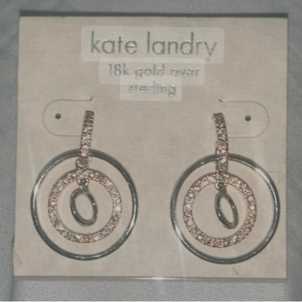 Kate Landry 18k Gold over Sterling Silver Dangle Earrings